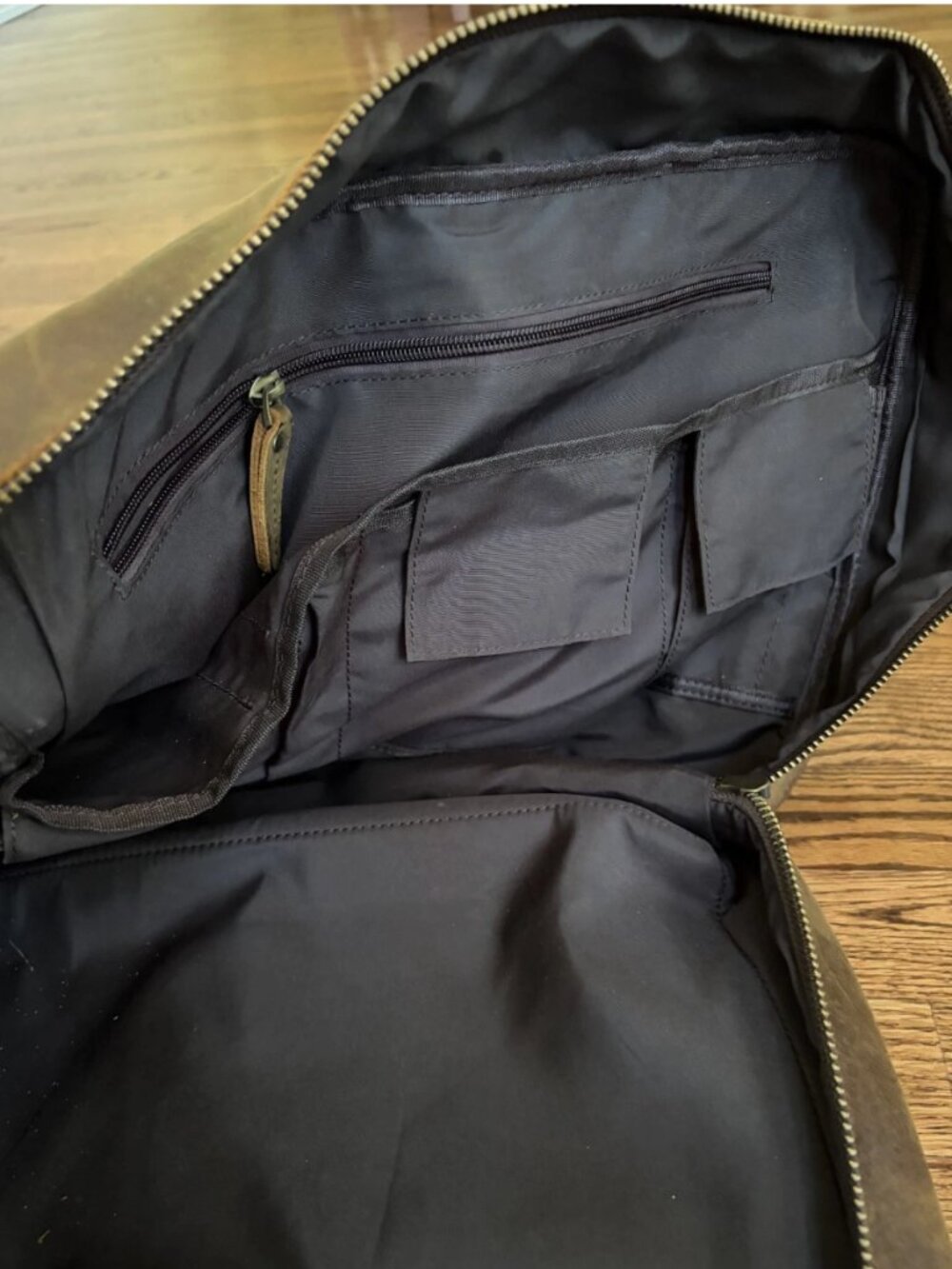 TIDING Mens Brown Leather Backpack Laptop Travel Bag Multi Pocket Distressed - Picture 7 of 8